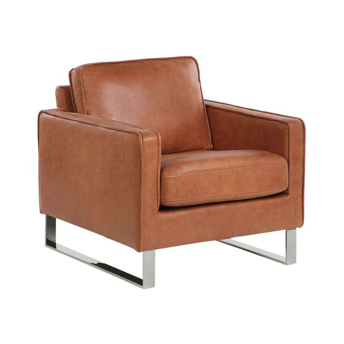 Faux Leather Armchair Golden Brown VIND