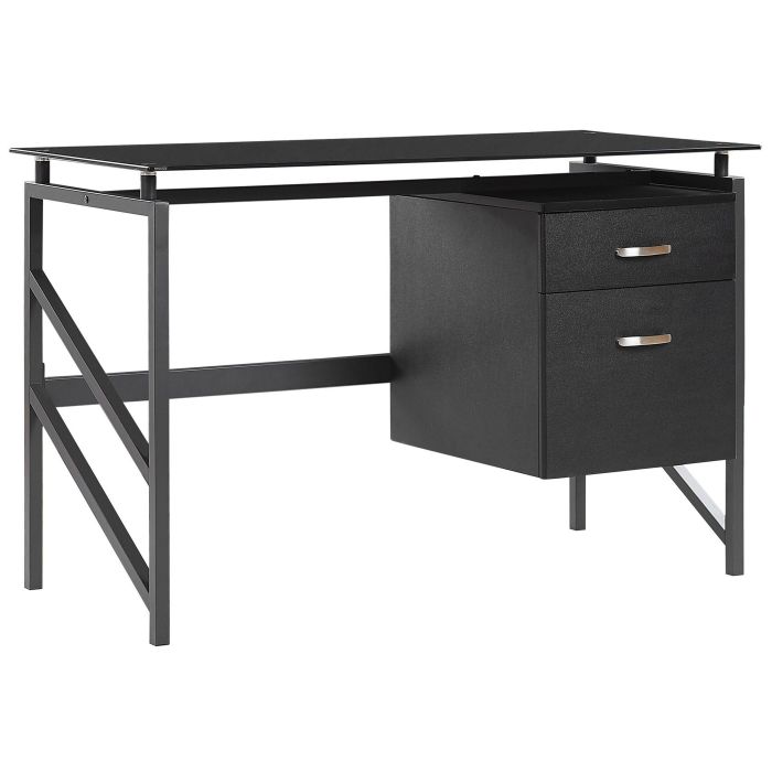 2 Drawer Home Office Desk 117 x 57 cm Black MORITON