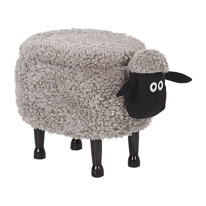 Fabric Storage Animal Stool Grey SHEEP