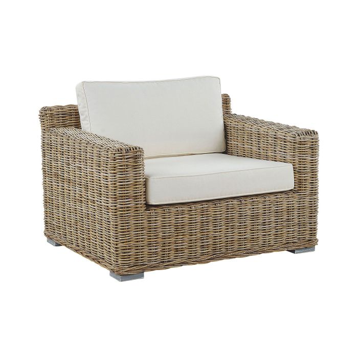 Rattan Garden Armchair Light Brown ARDEA