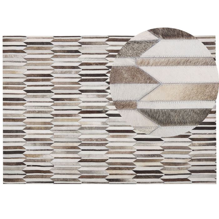 Cowhide Area Rug 160x230cm Brown and Beige