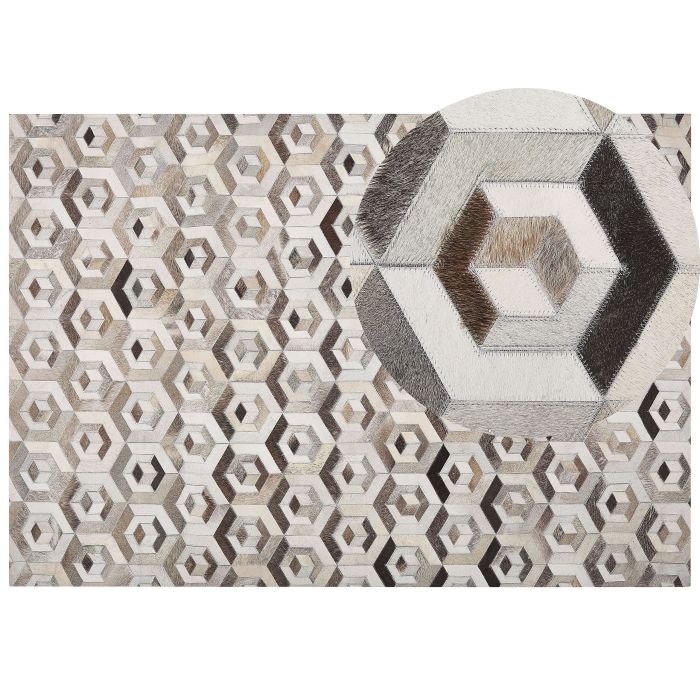 Cowhide Area Rug 160x230cm Brown and Beige