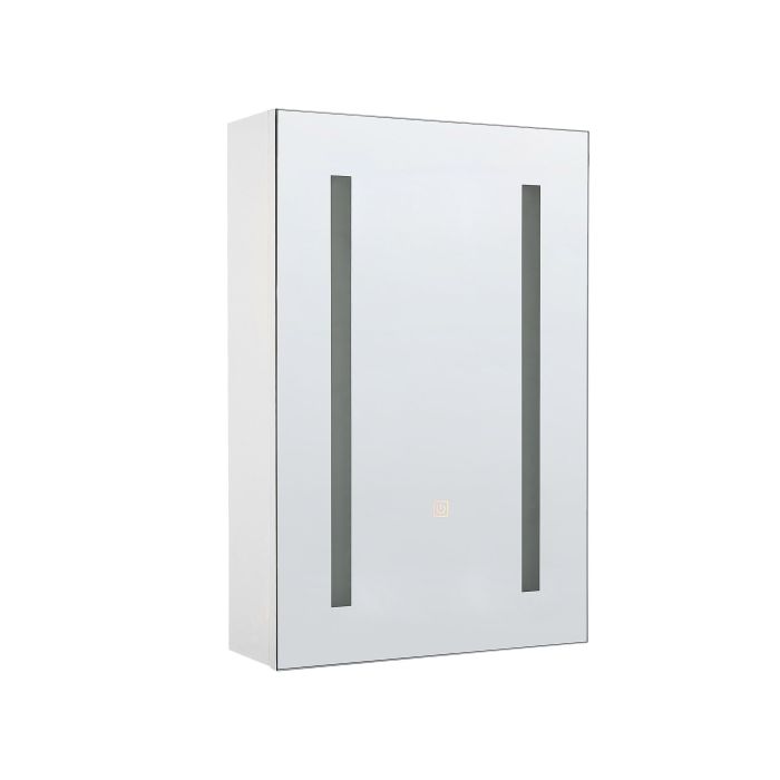 Bathroom Wall Mounted Mirror Cabinet with LED White 40 x 60 cm CAMERON