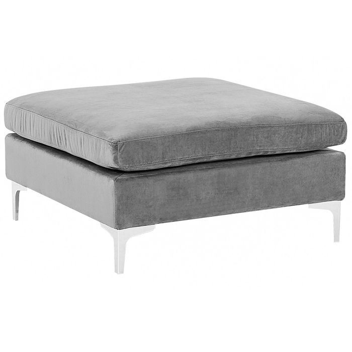 Velvet Ottoman Grey EVJA