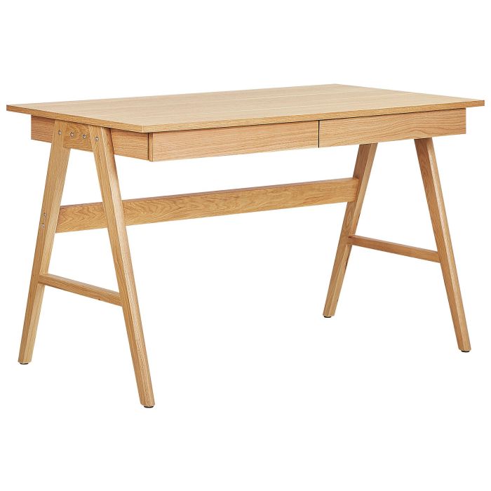 2 Drawer Home Office Desk 120 x 70 cm Light Wood SHESLAY