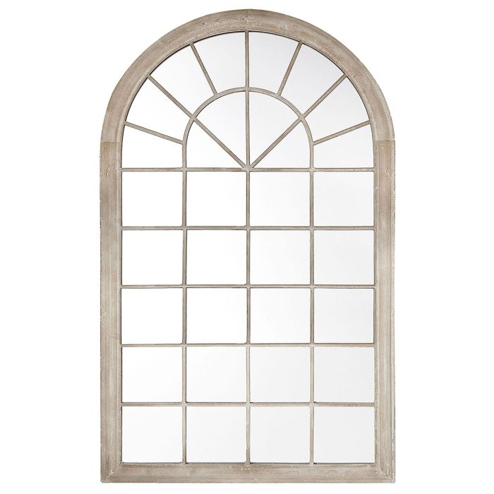 Metal Window Wall Mirror 77x130cm Beige