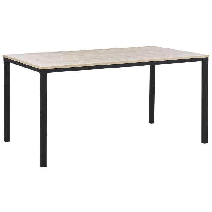 Dining Table 150 x 90 cm Black with Light Wood HOCKLEY