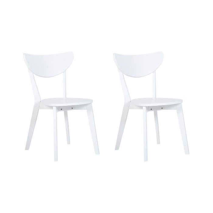 Set of 2 Wooden Dining Chairs White ROXBY