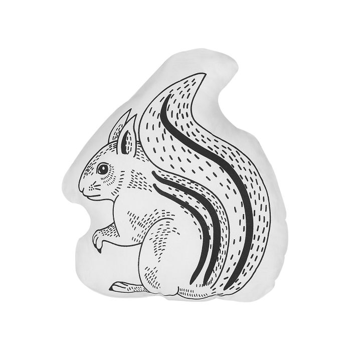 Cotton Kids Cushion Squirrel 42x48cm Black and White