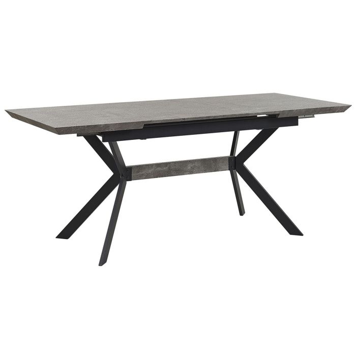Extending Dining Table 140/180 x 80 cm Grey and Black BENSON
