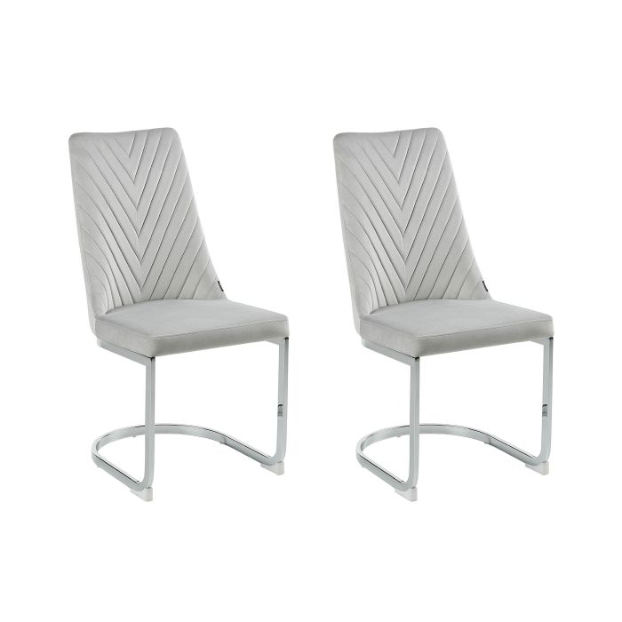 Set of 2 Velvet Dining Chairs Grey ALTOONA