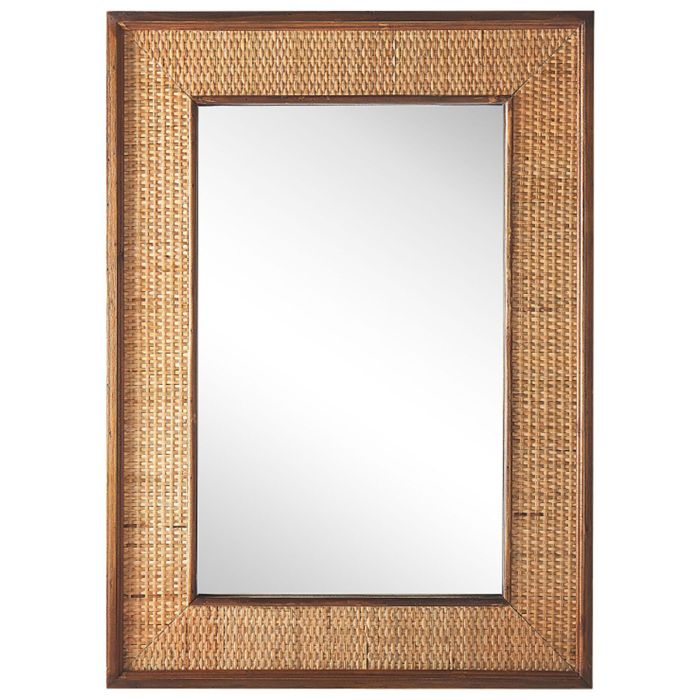 Bamboo Wall Mirror 54x74cm Light Wood