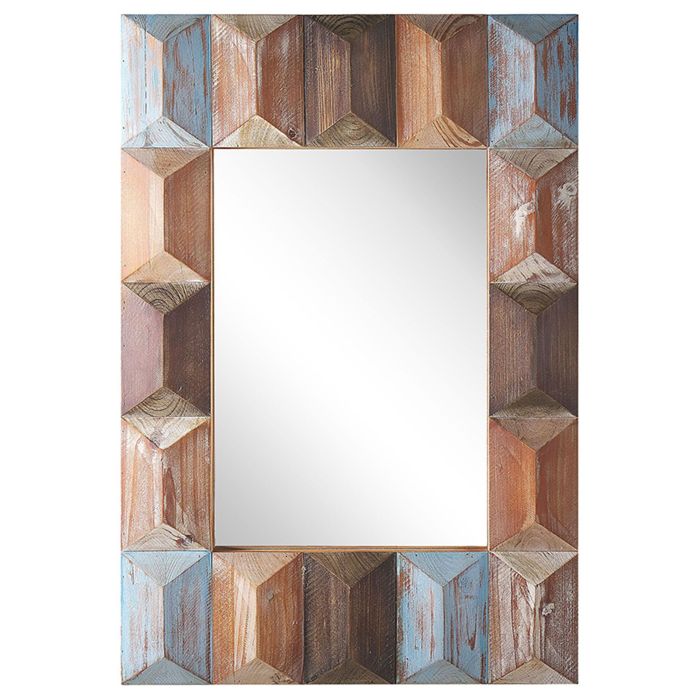 Wooden Wall Mirror 63x90cm Multicolour