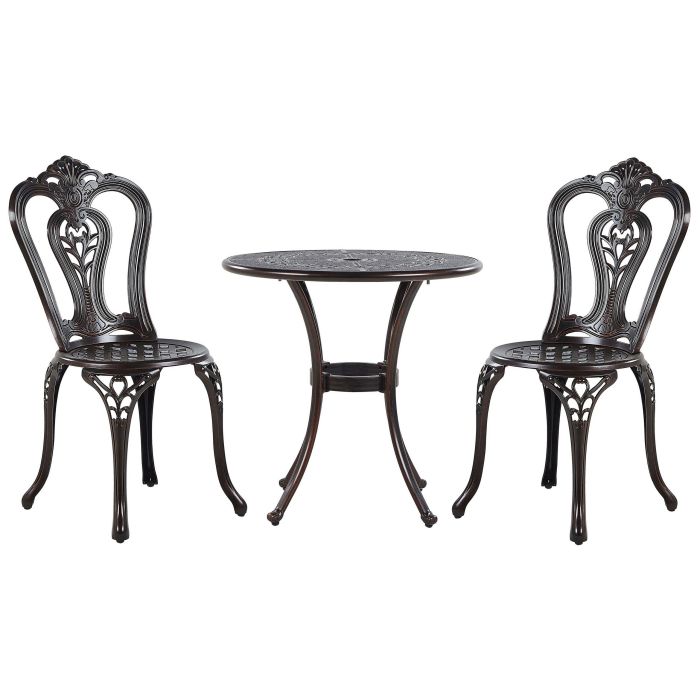 Metal Garden Bistro Set Brown BOVINO
