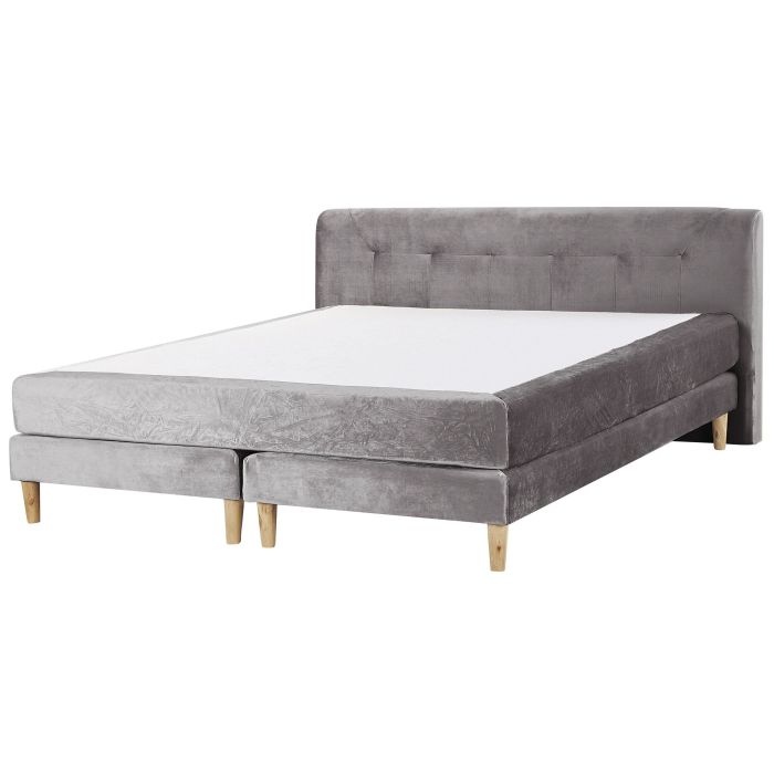 Velvet EU Super King Size Divan Bed Grey MARQUISE