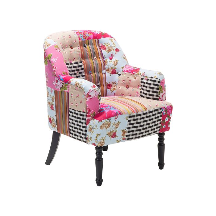Patchwork Fabric Armchair Multicolour MANDAL