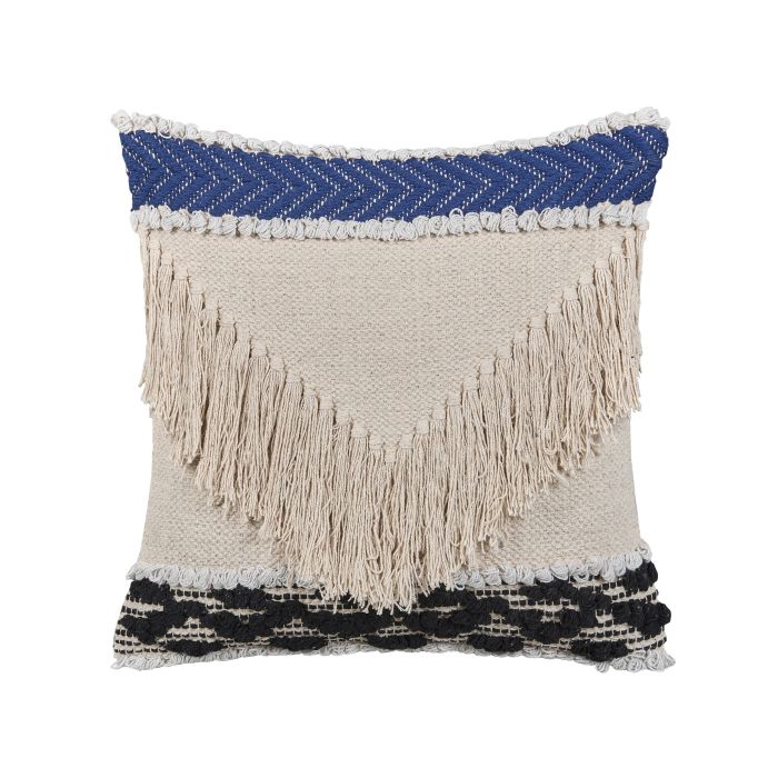 Cotton Cushion with Tassels 45x45cm Beige