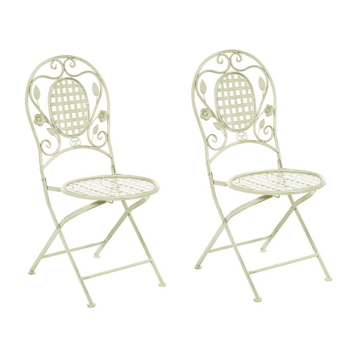 Set of 2 Metal Garden Folding Chairs Light Green BIVIO