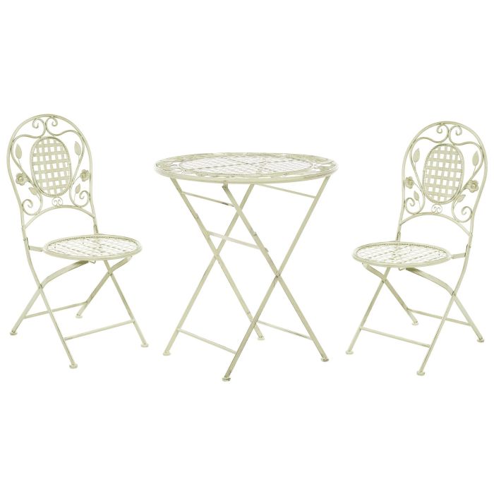 Metal Garden Bistro Set Light Green BIVIO