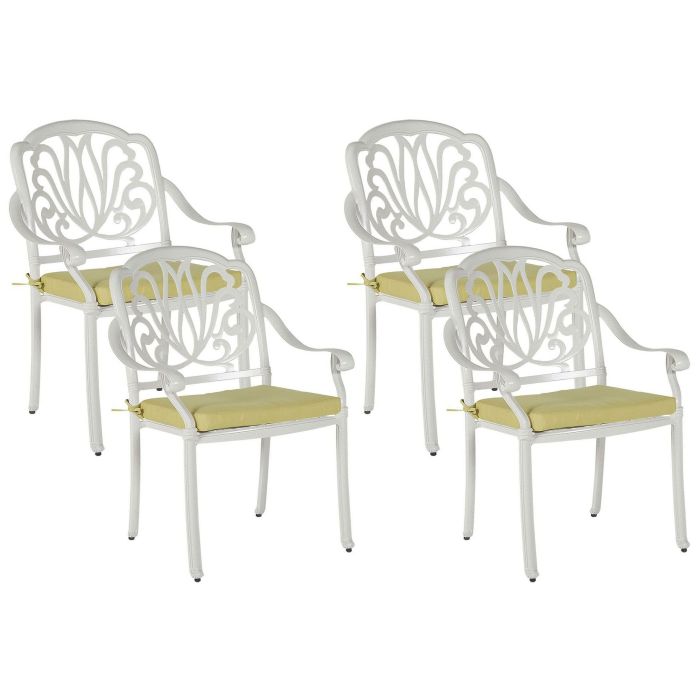 Set of 4 Garden Chairs White ANCONA
