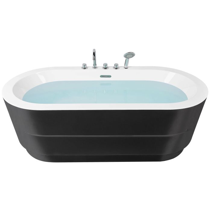 Freestanding Bath with Fixtures 1700 x 800 mm Black EMPRESA