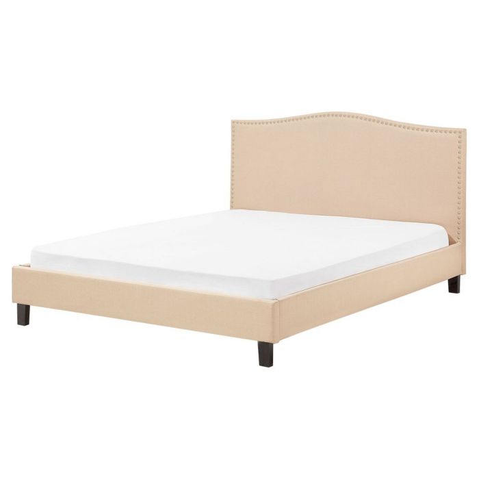 Fabric EU King Size Bed Beige MONTPELLIER