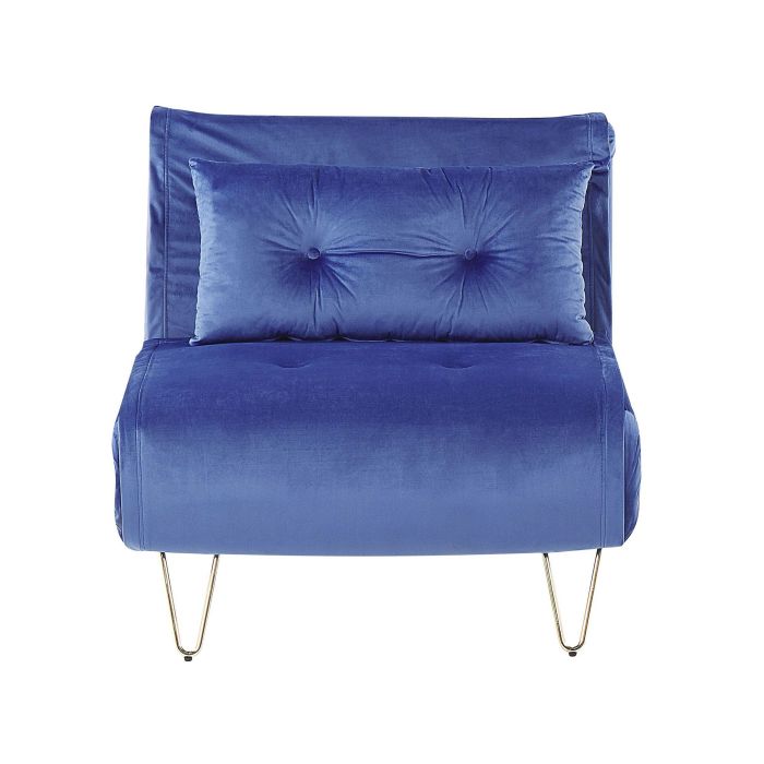 Velvet Sofa Bed Navy Blue VESTFOLD