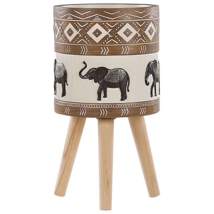 Plant Pot Stand 30 x 30 x 55 cm Beige and Brown ACHILIO