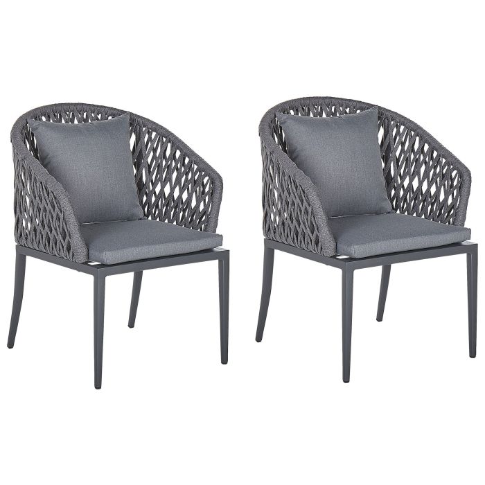 Set of 2 Garden Chairs Grey LIPARI
