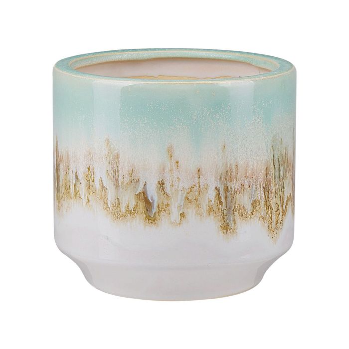 Stoneware Flower Vase 15 Multicolour White