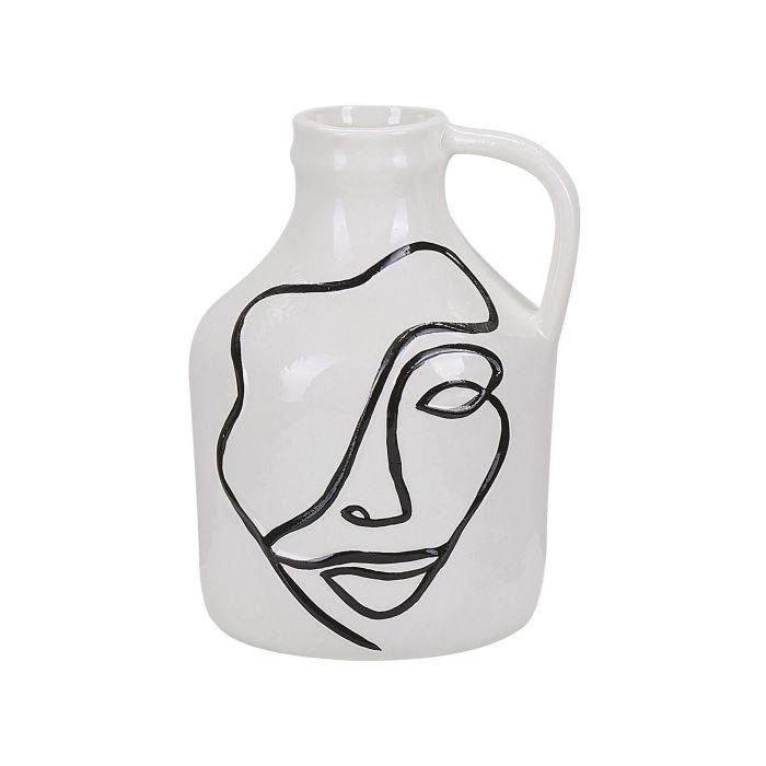 Stoneware Flower Vase 19 White Black