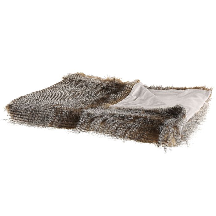 Blanket 180 x 220 cm Brown and White ASDAD