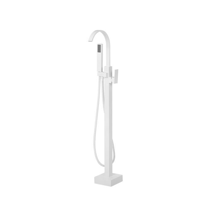 Freestanding Bath Mixer Tap White RIBBON