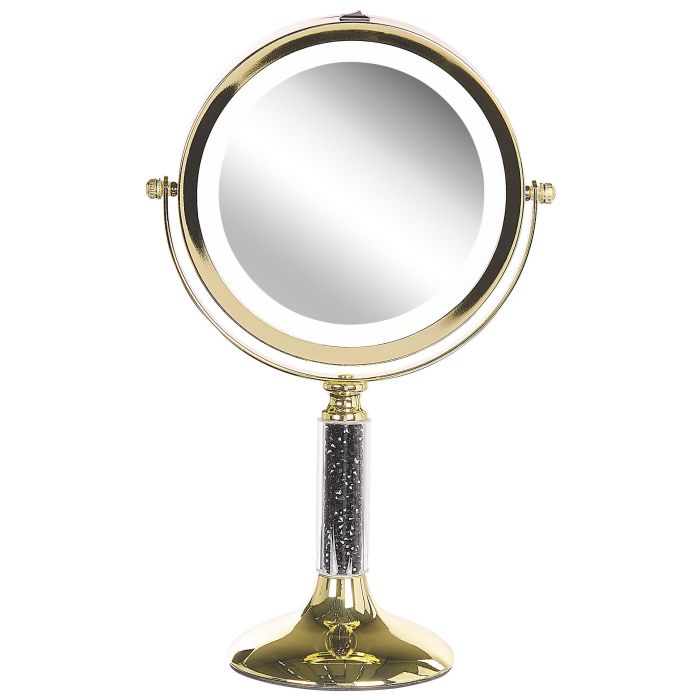 Lighted Makeup Mirror 18cm Gold