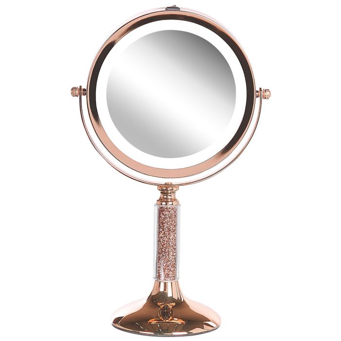 Lighted Makeup Mirror 18cm Rose Gold