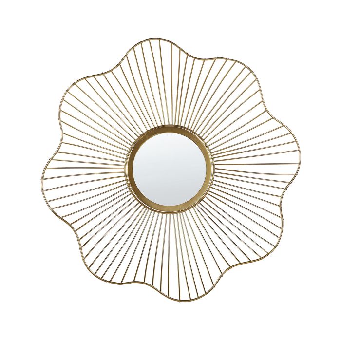 Flower Metal Wall Mirror 40cm Gold