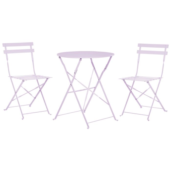Steel Garden Bistro Set Purple FIORI