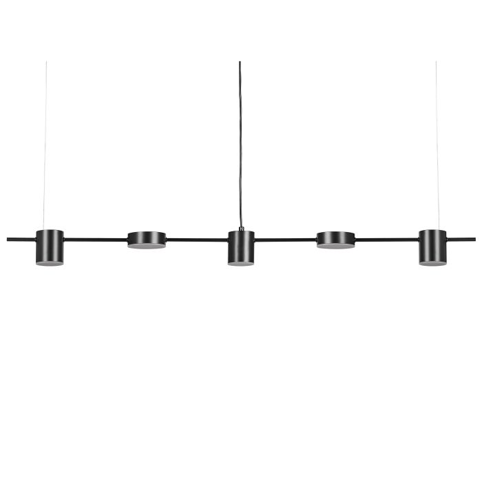 5 Light Metal LED Pendant Lamp Black SESTRA