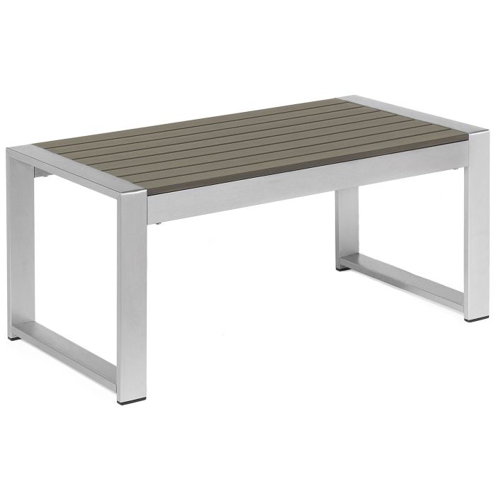Aluminium Garden Coffee Table 90 x 50 cm Dark Grey SALERNO