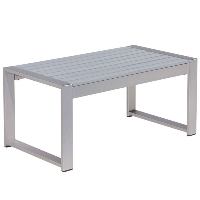 Aluminium Garden Coffee Table 90 x 50 cm Light Grey SALERNO