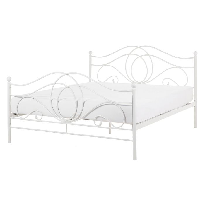 Metal EU Double Size Bed White LYRA