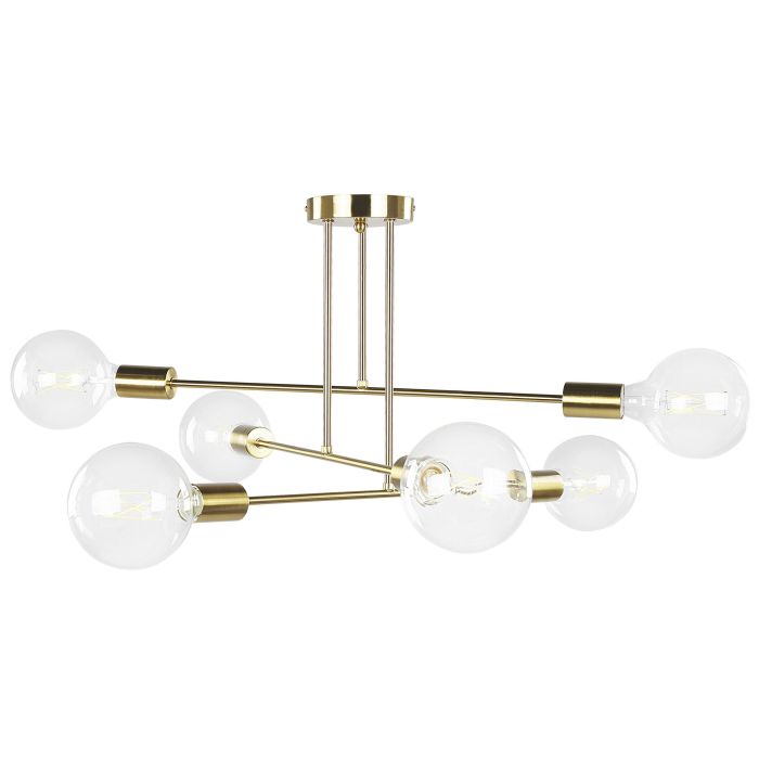 6 Light Metal Ceiling Lamp Brass KIDANE