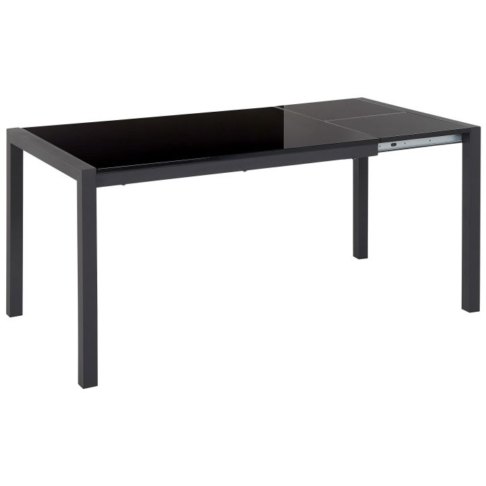 Extending Dining Table 120/160 x 80 cm Black GRANADA