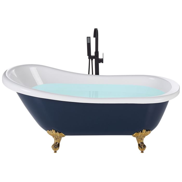 Freestanding Bath 1700 x 760 mm Blue and Gold CAYMAN
