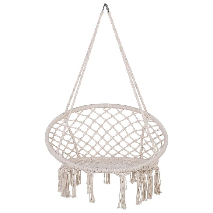 Macrame Hanging Chair White GABELLA