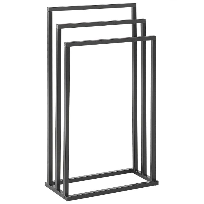 Towel Stand 45 x 84 cm Black and Dark Wood CHARRAS