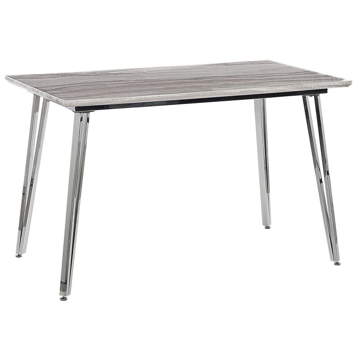 Dining Table 120 x 70 cm Marble Effect with Silver GREYTON