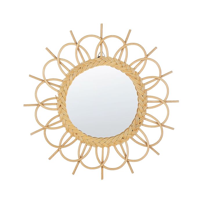 Rattan Sunburst Wall Mirror 60cm Natural