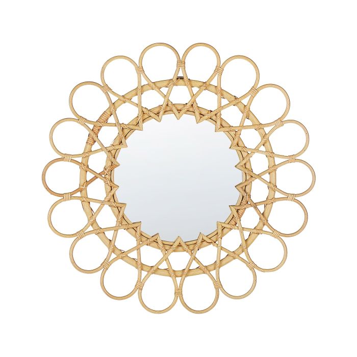 Rattan Sunburst Wall Mirror 60cm Natural