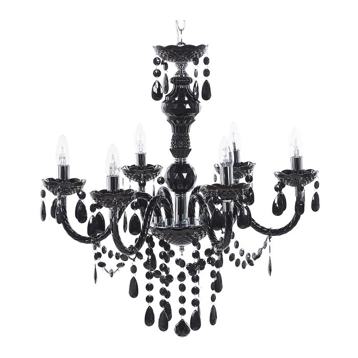 6 Light Acrylic Chandelier Black KALANG L